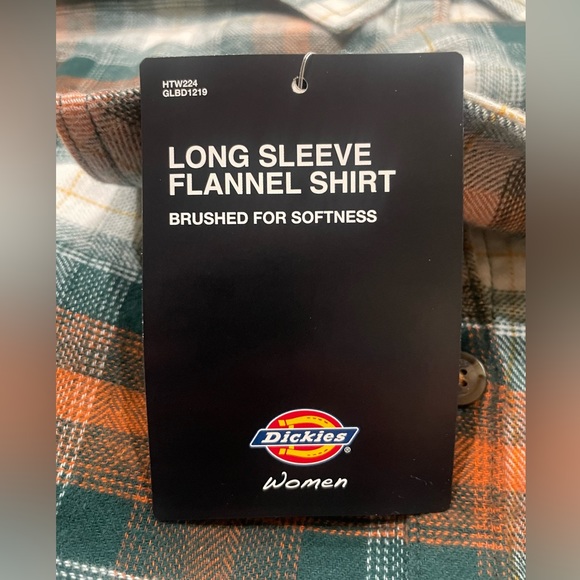 NWT DICKIES WOMENS LONG SLEEVE FLANNEL SHIRT. 100% SOFT AND COMFORTABLE COTTON - Picture 6 of 11